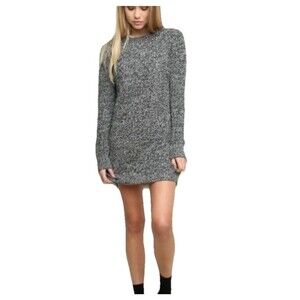 Brandy Melville Gray Wool Sweater Dress Womens One Size OS Long Sleeve Cozy